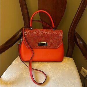 NWOT Mia Tomazzi Italian leather from Milan red crossbody bag